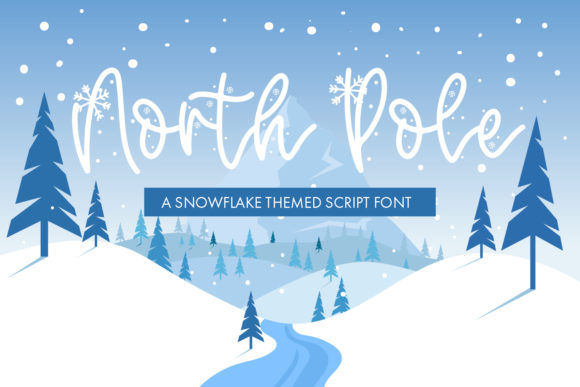 North Pole: A Handwritten Typeface for Winter Web Design