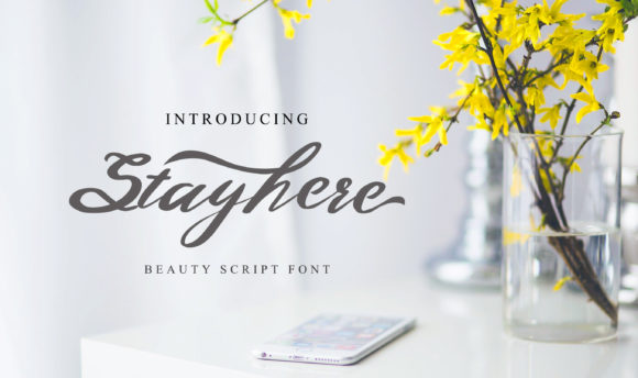 Stayhere: A Modern Script Typeface for Editorial Design